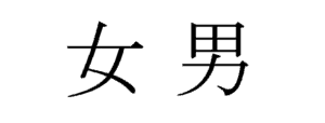 Kanji Toilet Signs Male Female